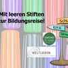 Zu sehen ist ein Plakat für die Stiftesammelaktion mit den Logos Weltladen und Gmünd für Morgen